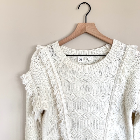 Cream Fringe Knit Sweater - Gap - Picture 2 of 5